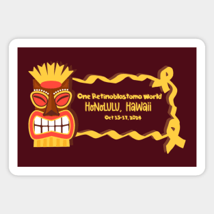 One Rb World 2024 Tiki Mask Gold Ribbon Banner Magnet